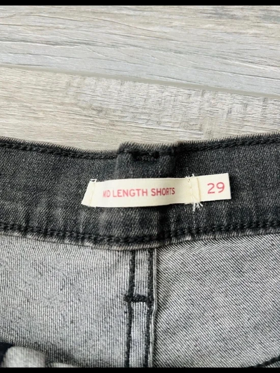 Levi's Women's Black Washed Denim Jean Shorts - Picture 2 of 4
